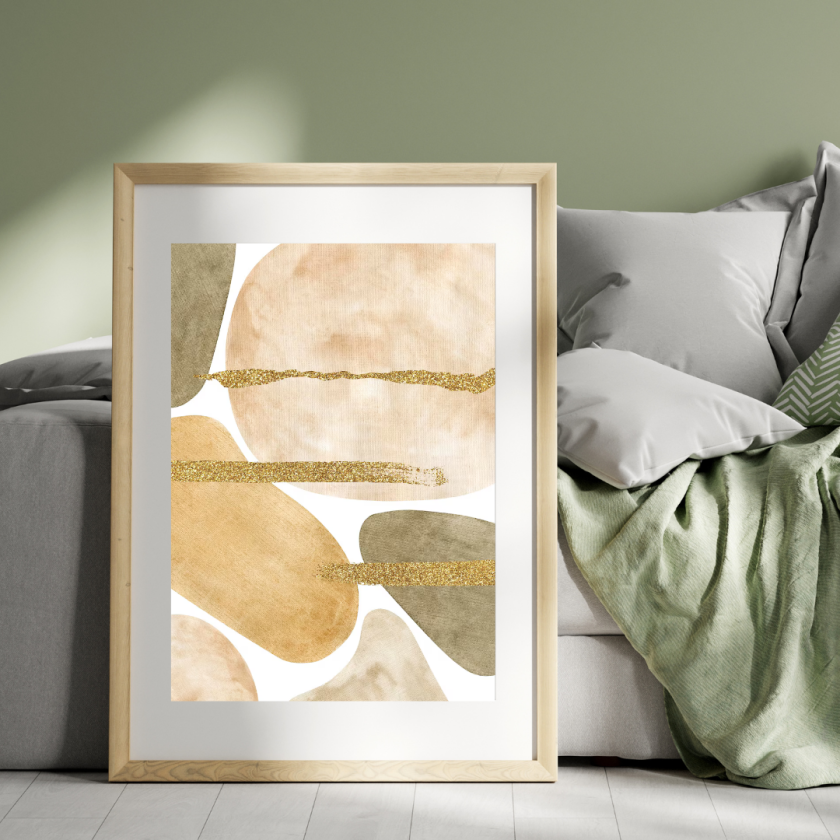 Éclats de Douceur – Abstrait Aquarelle Beige - Image 2